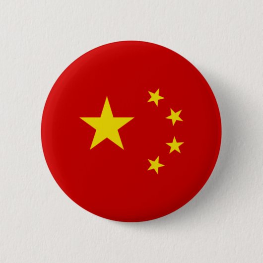 Badge Rond 5 Cm Emblème chinois de drapeau (Devant)