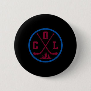 Badge Rond 5 Cm Emblème de hockey vintage Colorado Drôle Col Hocke