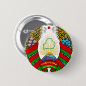 Badge Rond 5 Cm emblème de la Biélorussie (Devant & derrière)