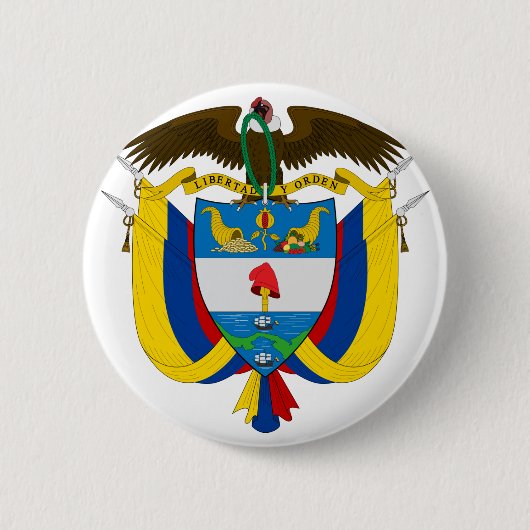 Badge Rond 5 Cm emblème de la colombie (Devant)