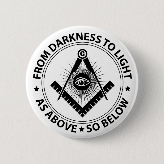 Badge Rond 5 Cm emblème de la franc-maçonnerie (Devant)