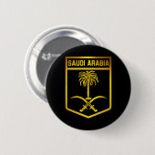 Badge Rond 5 Cm Emblème de l'Arabie saoudite (Devant & derrière)
