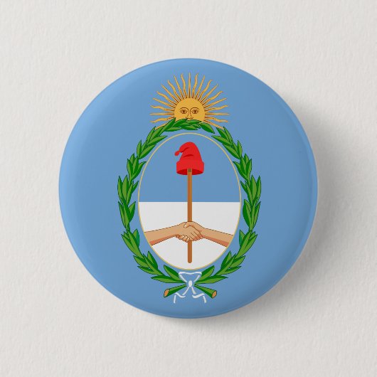 Badge Rond 5 Cm emblème de l'argentine (Devant)