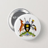 Badge Rond 5 Cm emblème de l'ouganda (Devant & derrière)
