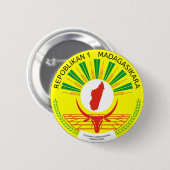 Badge Rond 5 Cm Emblème de Madagascar (Devant & derrière)