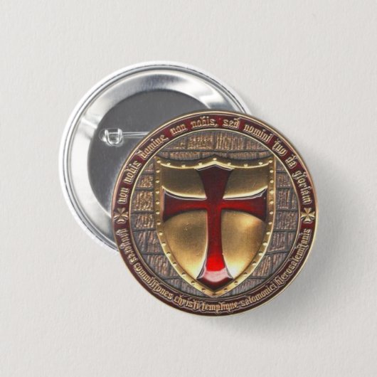 BADGE ROND 5 CM EMBLÈME DE TEMPLAR (Devant & derrière)