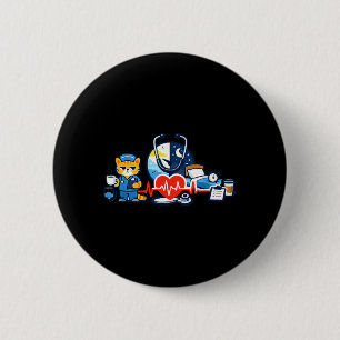Badge Rond 5 Cm Emblème d'équipe de nuit pour l'humour infirmier p