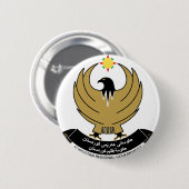 Badge Rond 5 Cm emblème du Kurdistan (Devant & derrière)
