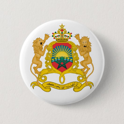 Badge Rond 5 Cm emblème du maroc (Devant)
