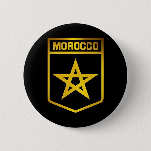 Badge Rond 5 Cm Emblème du Maroc (Devant)