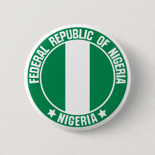 Badge Rond 5 Cm Emblème du Nigeria