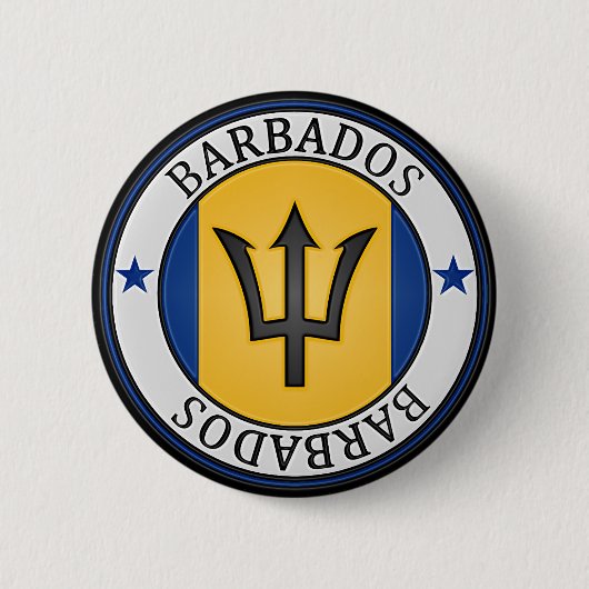 Badge Rond 5 Cm Emblème du tour de la Barbade (Devant)