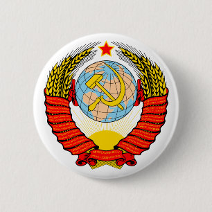 Badge Rond 5 Cm Emblème d'Union Soviétique avec CCCP