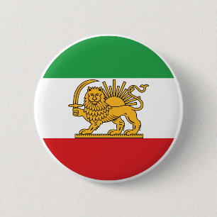 Badge Rond 5 Cm Emblème Historique du Drapeau Lion et Soleil Irani