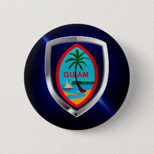 Badge Rond 5 Cm Emblème métallique de Guam