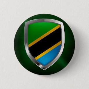 Badge Rond 5 Cm Emblème métallique de Tanzanie