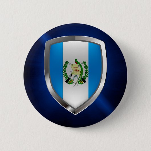 Badge Rond 5 Cm Emblème métallique du Guatemala (Devant)