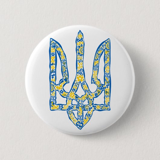 Badge Rond 5 Cm Emblème national de l'Ukraine (Devant)