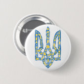 Badge Rond 5 Cm Emblème national de l'Ukraine (Devant & derrière)