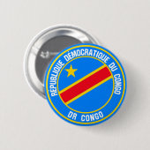 Badge Rond 5 Cm Emblème Rond Congo (Devant & derrière)