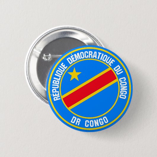 Badge Rond 5 Cm Emblème Rond Congo (Devant & derrière)