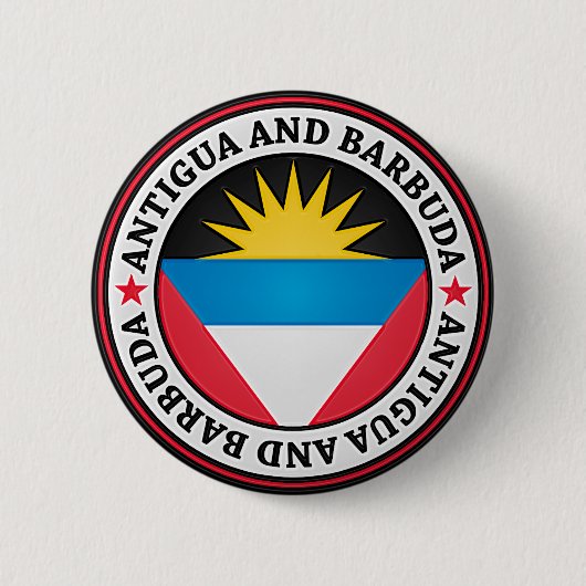 Badge Rond 5 Cm Emblème rond d'Antigua-et-Barbuda (Devant)