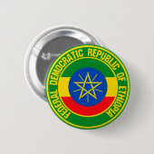 Badge Rond 5 Cm Emblème rond de l'Ethiopie (Devant & derrière)