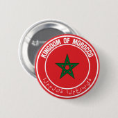 Badge Rond 5 Cm Emblème rond du Maroc (Devant & derrière)