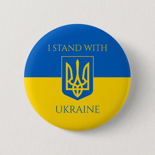 Badge Rond 5 Cm emblème ukrainien (Devant)