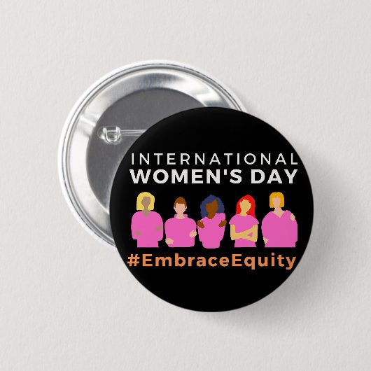 Badge Rond 5 Cm Embrace Equity International Women's Day 2023 (Devant & derrière)