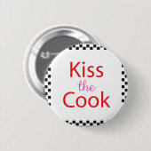 Badge Rond 5 Cm Embrasse Le Cuisinier (Devant & derrière)