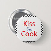 Badge Rond 5 Cm Embrasse Le Cuisinier (Devant & derrière)