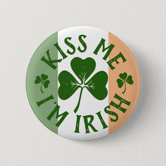 Badge Rond 5 Cm Embrasse-moi Je suis irlandais | Saint Patrick's D (Devant)