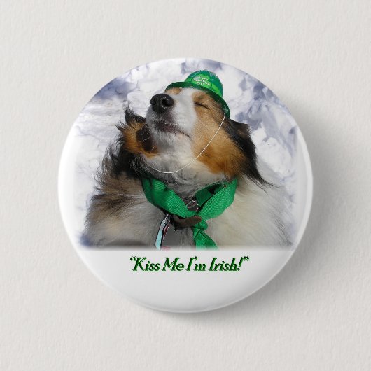Badge Rond 5 Cm Embrasse-moi Je suis une épingle irlandaise (Devant)