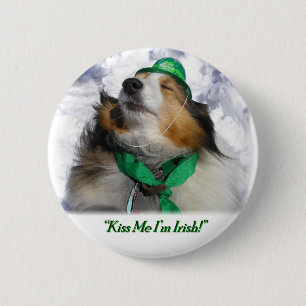 Badge Rond 5 Cm Embrasse-moi Je suis une épingle irlandaise