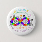 Badge Rond 5 Cm Embrasser les différences Sensibilisation sur l'au (Devant)