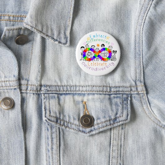 Badge Rond 5 Cm Embrasser les différences Sensibilisation sur l'au (En situation)