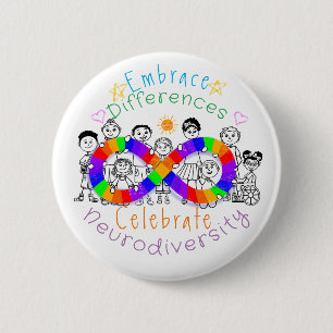 Badge Rond 5 Cm Embrasser les différences Sensibilisation sur l'au
