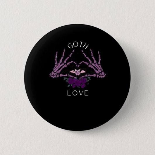 Badge Rond 5 Cm Embrassez Goth Skeleton Heart (Devant)