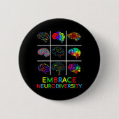 Badge Rond 5 Cm Embrassez la Neurodiversity Video Game Sensibilisa (Devant)