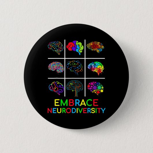 Badge Rond 5 Cm Embrassez la Neurodiversity Video Game Sensibilisa (Devant)