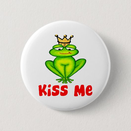 Badge Rond 5 Cm Embrassez-moi grenouille (Devant)
