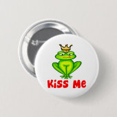 Badge Rond 5 Cm Embrassez-moi grenouille (Devant & derrière)