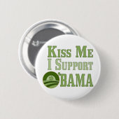 Badge Rond 5 Cm Embrassez-moi irlandais Obama (Devant & derrière)