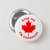 Badge Rond 5 Cm Embrassez-moi le Canadien Im (Devant & derrière)