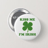 Badge Rond 5 Cm Embrassez-moi que je suis irlandais (Devant & derrière)