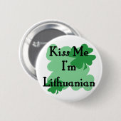 Badge Rond 5 Cm Embrassez-moi que je suis lithuanien (Devant & derrière)