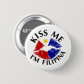 Badge Rond 5 Cm Embrassez-moi que je suis Philippine (Devant & derrière)