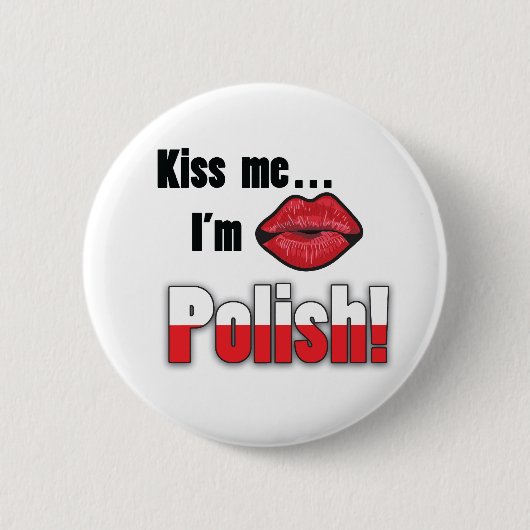 Badge Rond 5 Cm Embrassez-moi que je suis polonais (Devant)