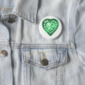 Badge Rond 5 Cm Emerald Gem Heart (En situation)